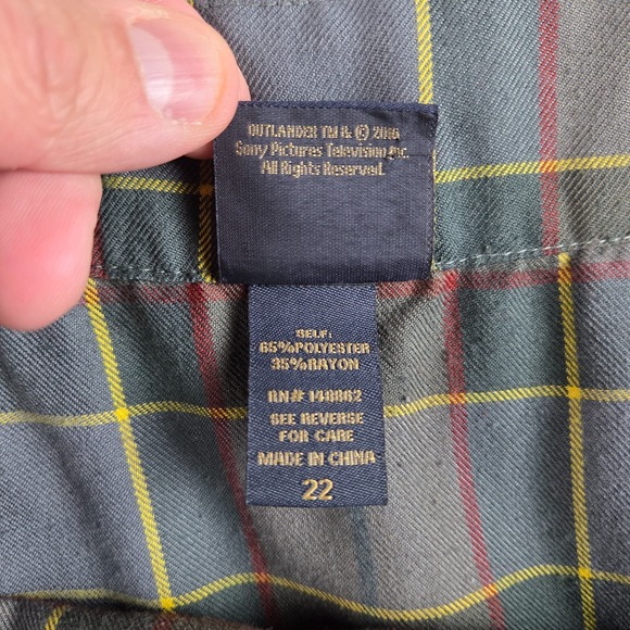 Outlander x Torrid Skirt Women 22 Gray Tartan Plaid Pleated Pockets Metal Button - Picture 8 of 8